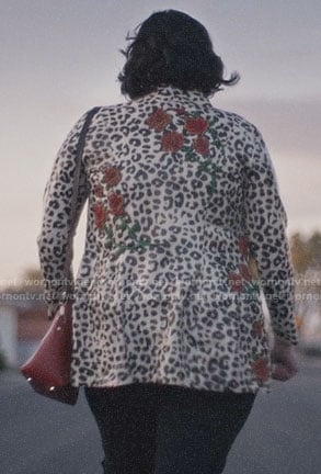 Kat’s leopard and rose jacket on Euphoria