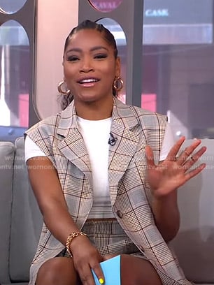 Keke’s plaid vest and shorts on GMA Strahan And Sara