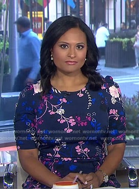 Kristen’s navy floral dress on Today