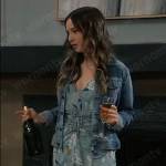 Kristina’s green floral ruched front dress on General Hospital