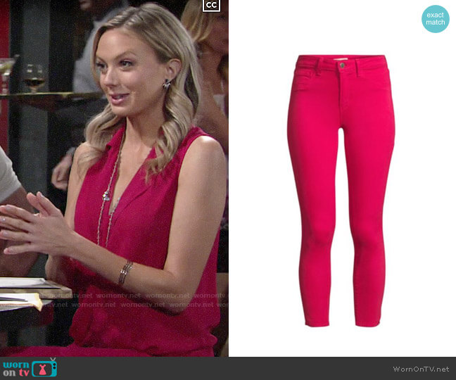 L'Agence Margot Jeans in Magenta worn by Abby Newman (Melissa Ordway) on The Young and the Restless