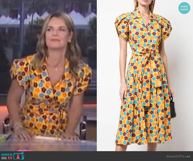 Lhd Floral Print Midi Dress worn by Savannah Guthrie on Today