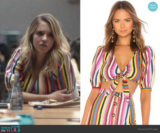 LPA Tie Front Top worn by Cassie Howard (Sydney Sweeney) on Euphoria