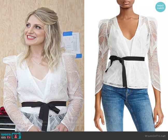 Maje Lizoni Belted Lace Blouse