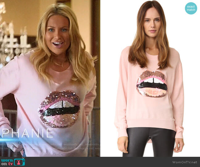 Markus Lupfer Tonal Sequin Lara Lip Joey Sweater worn by Stephanie Pratt (Stephanie Pratt) on The Hills New Beginnings