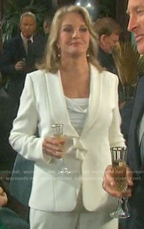 Marlena’s white ruffled blazer on Days of our Lives