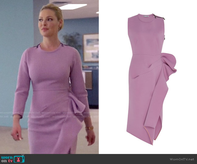 WornOnTV: Samantha's purple ruffled dress on Suits Katherine