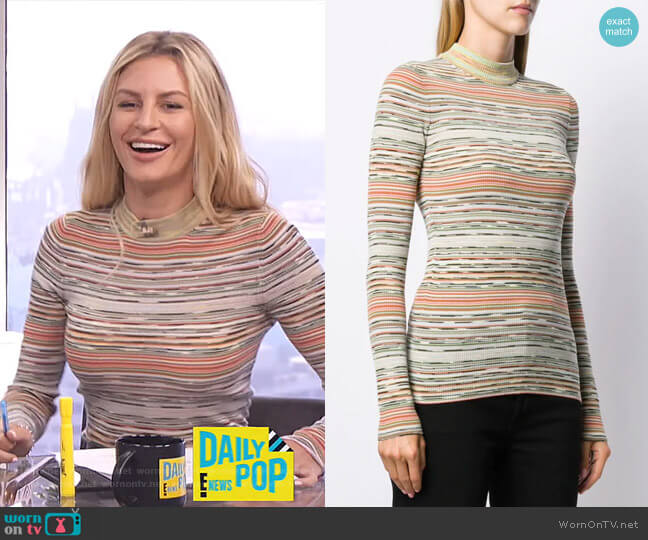 Missoni Striped Knitted Top worn by Morgan Stewart on E! News