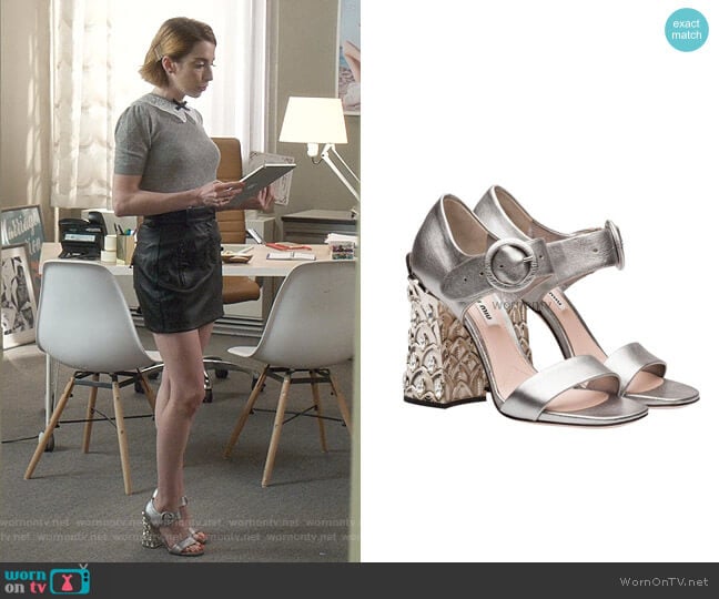 Miu Miu Sandals worn by Lauren (Molly Bernard) on Younger