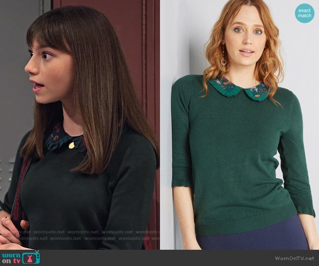 Modcloth Made Meaningful Collared Sweater worn by Molly (Lauren Lindsey Donzis) on No Good Nick