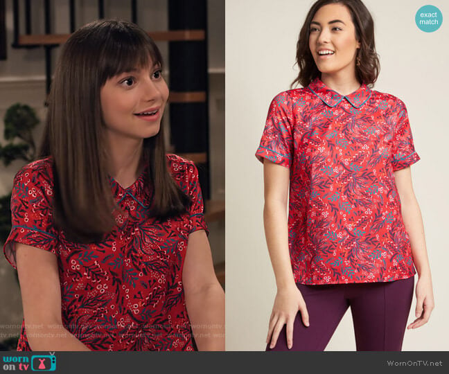 Modcloth Short Sleeve Top with Trimmed Collar worn by Molly (Lauren Lindsey Donzis) on No Good Nick