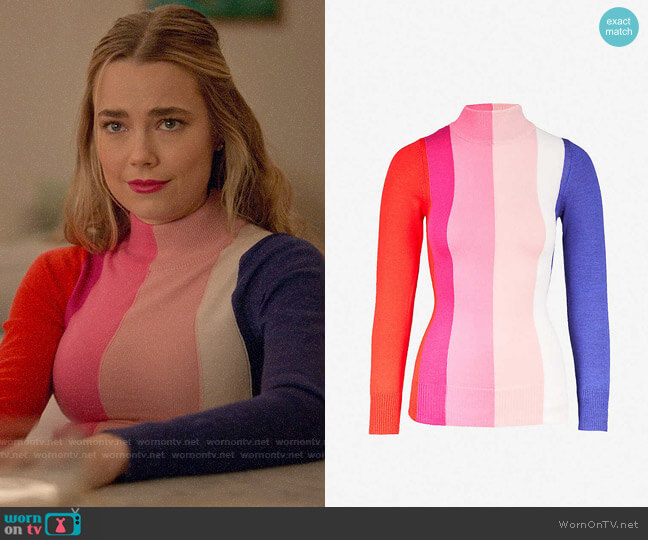 Paper London Dolly Sweater worn by Ainsley Howard (Rebecca Rittenhouse) on Four Weddings and a Funeral