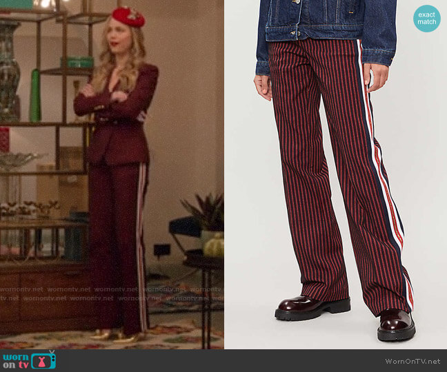 Pinko Telefono Trousers worn by Ainsley Howard (Rebecca Rittenhouse) on Four Weddings and a Funeral
