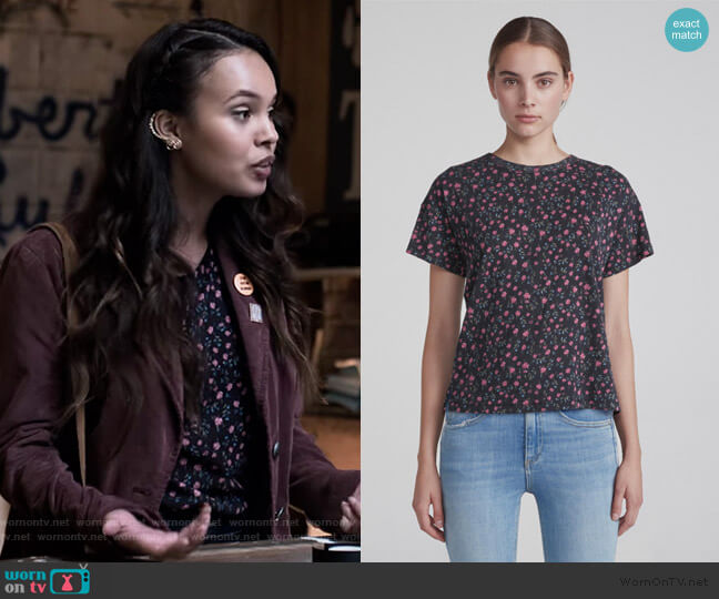 Rag and Bone Floral Vintage Crew worn by Jessica Davis (Alisha Boe) on 13 Reasons Why