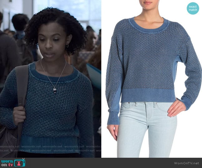 Rag & Bone Kyra Metallic Crew Neck Sweater worn by Ani (Grace Saif) on 13 Reasons Why