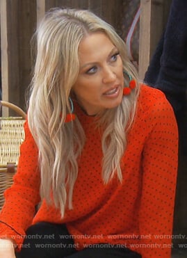 Braunwyn’s red polka dot blouse on The Real Housewives of Orange County