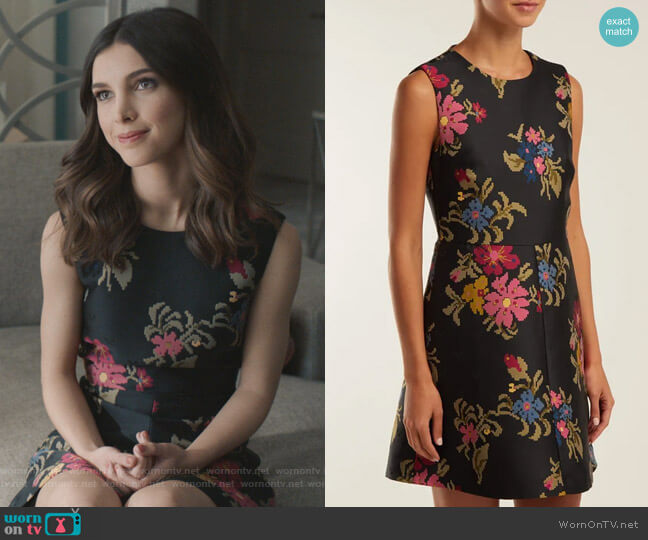 RED Valentino Floral Jacquard Dress worn by Alicia Mendoza (Denyse Tontz) on Grand Hotel