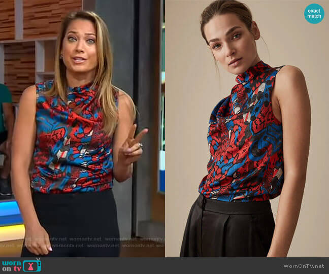 Reiss Clarisse Top worn by Ginger Zee on Good Morning America