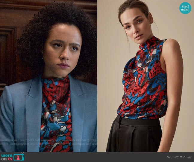 Reiss Clarisse Top worn by Maya (Nathalie Emmanuel) on Four Weddings and a Funeral