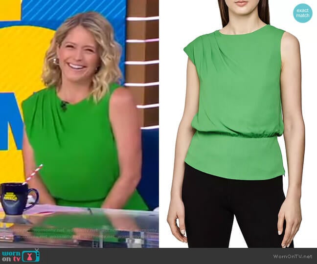Reiss Roberta Back-Cutout Top worn by Sara Haines on Good Morning America