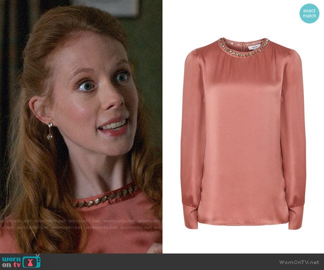Reiss Elin Blouse worn by Gemma (Zoe Boyle) on Four Weddings and a Funeral