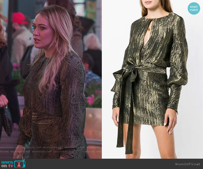 Saint Laurent Embroidered Mini Dress worn by Kelsey Peters (Hilary Duff) on Younger