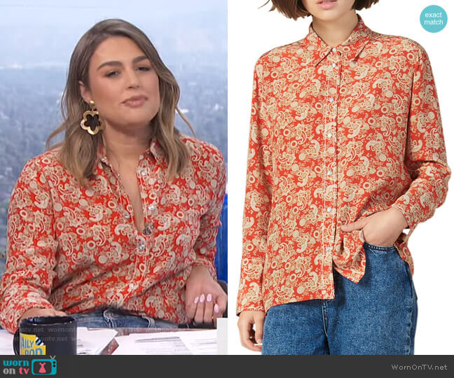Sandro Lanni Paisley Shirt worn by Carissa Loethen Culiner on E! News