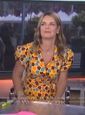 Savannah’s yellow floral shirtdress on Today