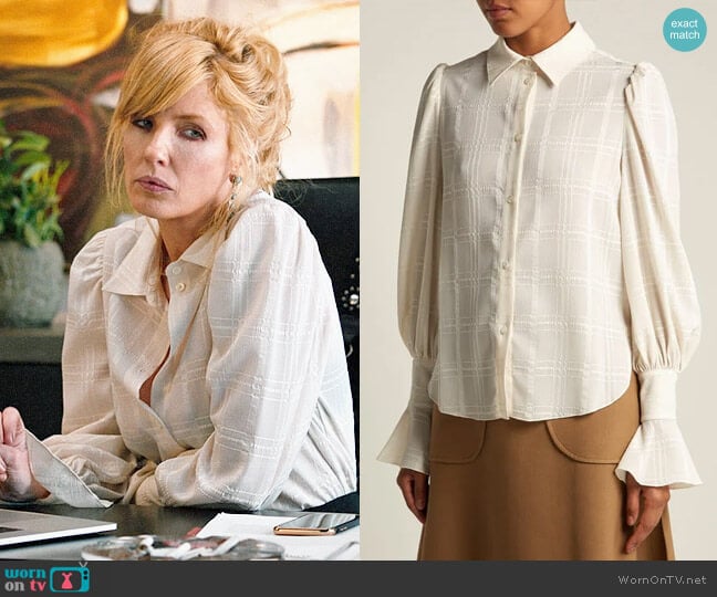 See by Chloe Checked flared-cuff shirt worn by Beth Dutton (Kelly Reilly) on Yellowstone