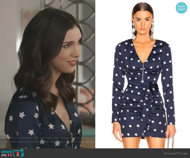 Self Portrait Star Printed Long Sleeve Dress worn by Alicia Mendoza (Denyse Tontz) on Grand Hotel