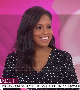 Sheinelle’s black polka dot jumpsuit on Today