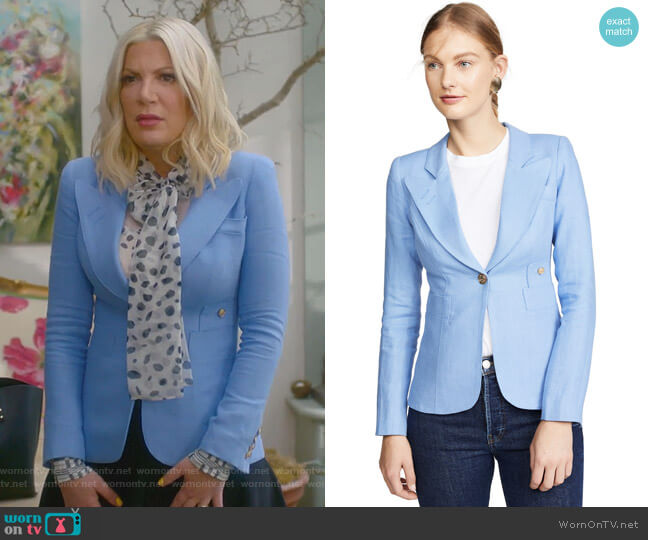 Smythe Dutchess Blazer worn by Tori Spelling (Tori Spelling) on BH90210