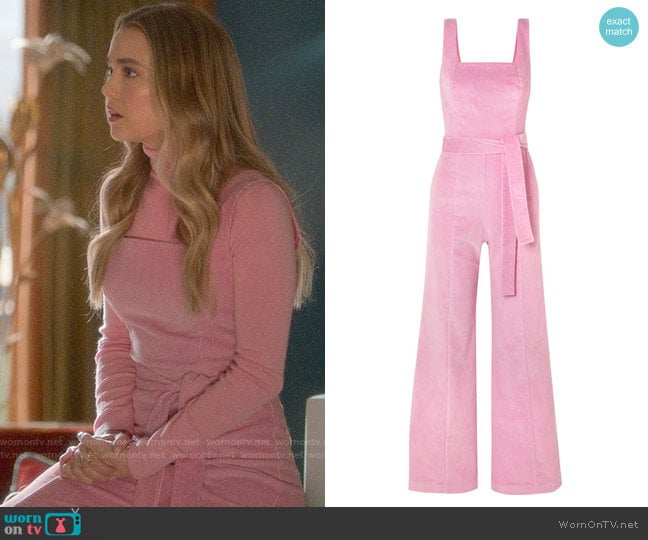 Staud Travis Belted Jumpsuit worn by Ainsley Howard (Rebecca Rittenhouse) on Four Weddings and a Funeral
