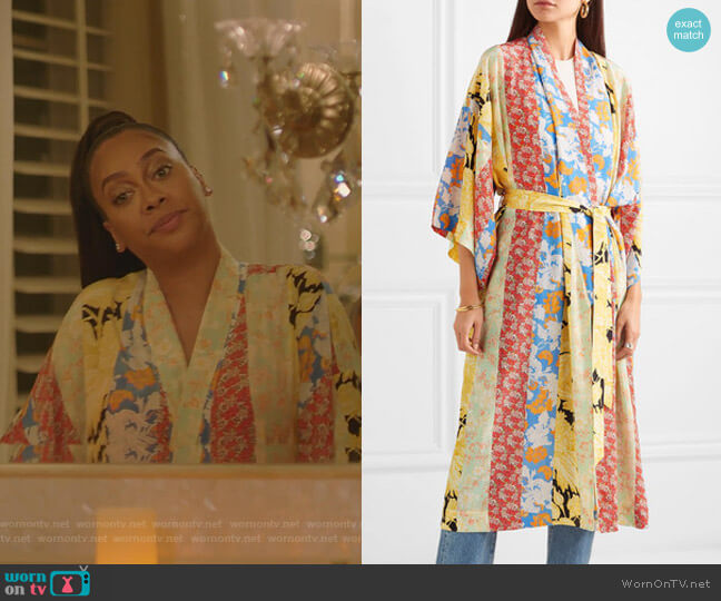 Stine Goya Floral-Print Silk Crepe de Chine Robe