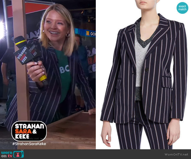 Derek Lam 10 Crosby Striped Stretch Blazer worn by Sara Haines on Good Morning America