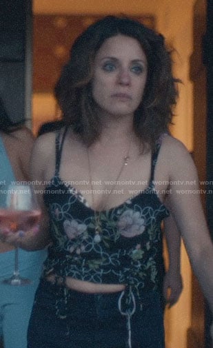 Suze’s floral lace-up top on Euphoria