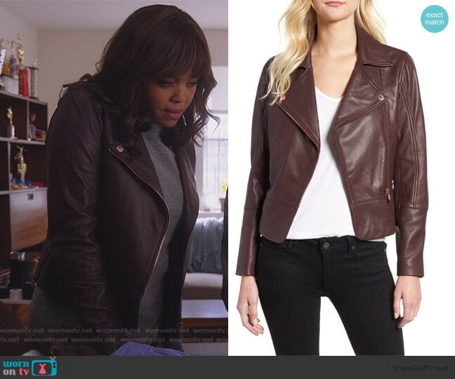 Ted Baker Lizia Biker Jacket worn by Jasmine Gooden (Sharon Leal) on Instinct