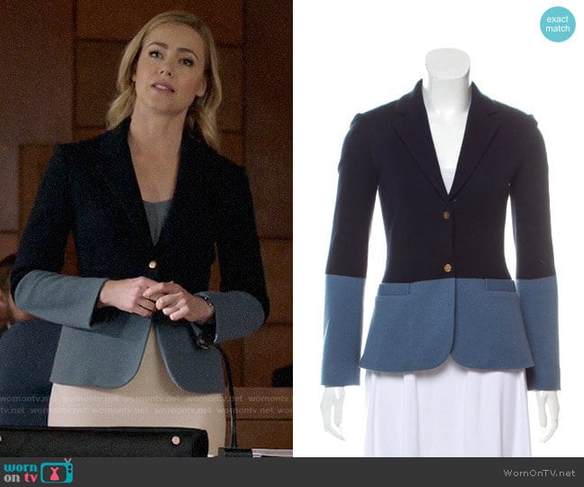 The Row Wool Colorblock Blazer worn by Katrina Bennett (Amanda Schull) on Suits