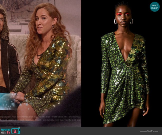 Topshop x Hapern Sequin Dress worn by Zara (Sophia La Porta) on Four Weddings and a Funeral