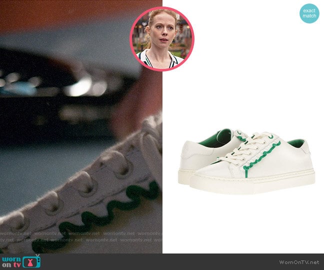 Tory Sport Ruffle Sneaker in Snowy White / Vineyard worn by Gemma (Zoe Boyle) on Four Weddings and a Funeral