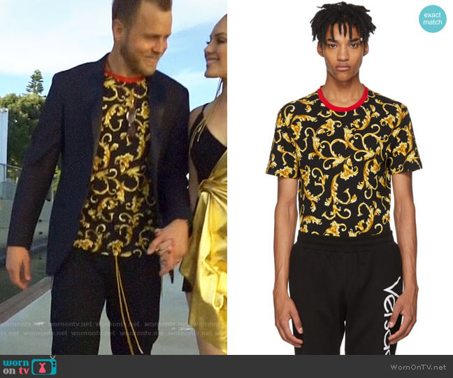 Versace Brocade Print T-shirt worn by Spencer Pratt (Spencer Pratt) on The Hills New Beginnings