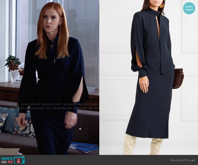 Victoria Beckham Cutout crepe midi dress worn by Donna Paulsen (Sarah Rafferty) on Suits