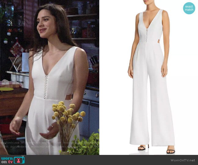 WAYF Virgil Cutout Wide-Leg Jumpsuit worn by Lola Rosales (Sasha Calle) on The Young and the Restless