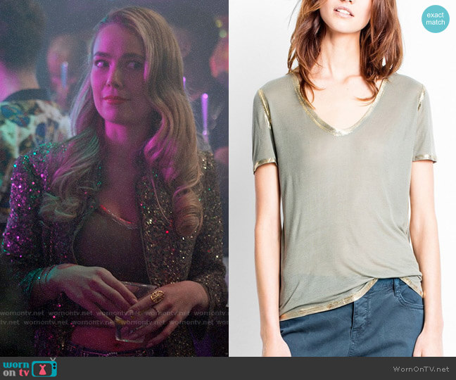 Zadig & Voltaire Tino Tee <em>or</em> Tam Tank worn by Ainsley Howard (Rebecca Rittenhouse) on Four Weddings and a Funeral