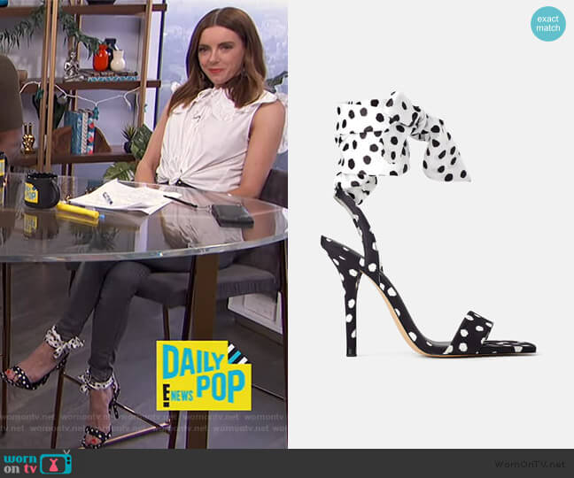 Zara High Heeled Sandals with Polka Dots worn by Melanie Bromley on E! News