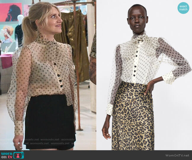Zara Organza Blouse with Tie