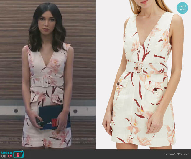 Zimmermann Corsage Safari Linen Dress worn by Alicia Mendoza (Denyse Tontz) on Grand Hotel