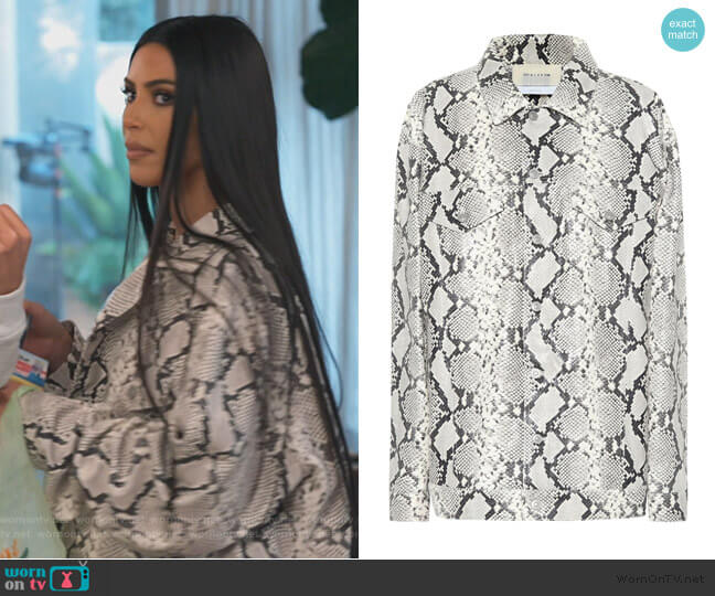 ALYX Snakeskin Embossed Leather Jacket worn by Kim Kardashian on Keeping Up with the Kardashians