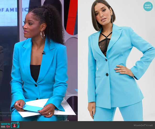 Asos Pop Waisted Suit Blazer worn by Keke Palmer on Good Morning America