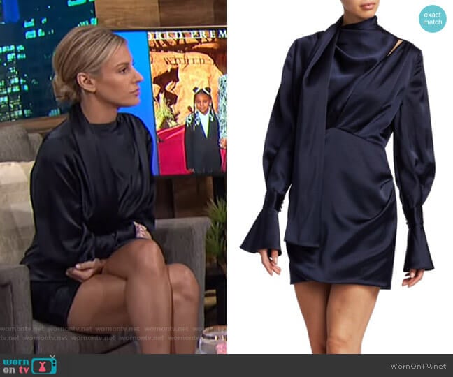 Acler Soto Draped Mini Dress worn by Morgan Stewart on E! News